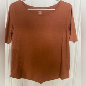 LOFT vintage wash Women's Short Sleeve Terracotta Tee